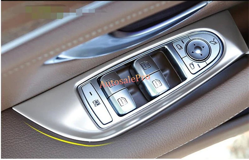Matt chrome ABS font b Interior b font Door Armrest Window Switch Cover Trim 4pcs for