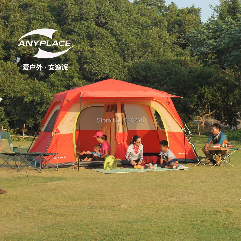 

Anyplace hiking 5-8 person fully automatic outdoor camping tent automatic tent,automatic family tent 1 bedroom 1 living room