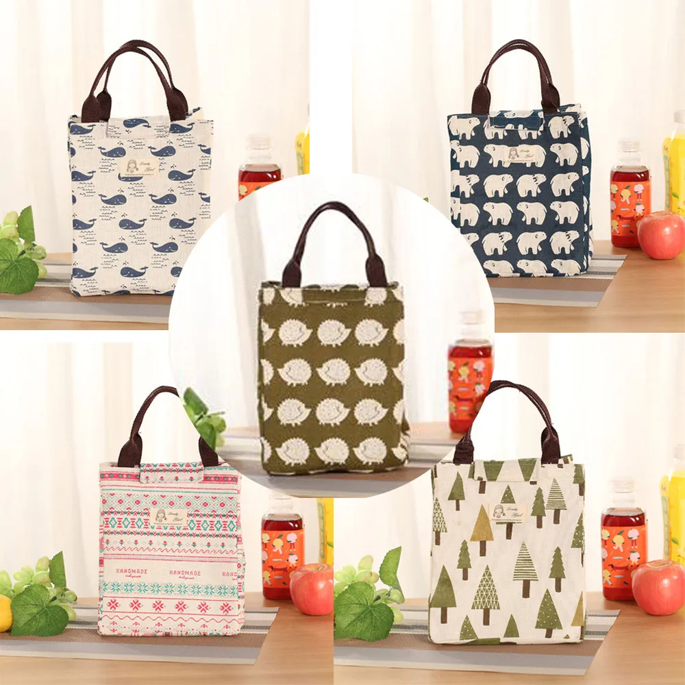 

Canvas Portable Waterproof Foldable Insulation Package Portable Waterproof Canvas Lunch Bags Lunch With Rice Easy Carry Travel