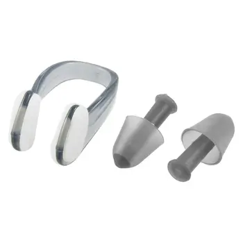 

PVC Swim Swimming Nose Clip Earplugs Black Clear Plastic Case for Adult