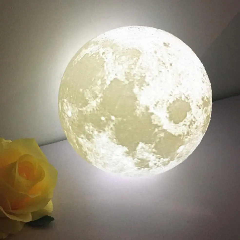

2 pcs 3D Print Girlfriend Birthday Gift Night Light Moon Light Touch Control LED