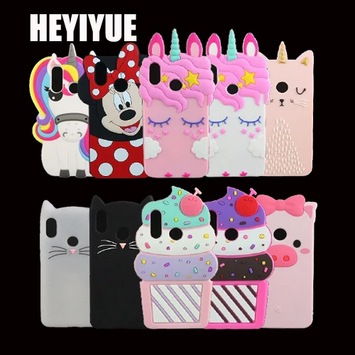 

For Xiaomi Mi A2 Cute 3D Silicon Unicorn Cupcake Cat Pig Cartoon Soft Cell Phone Back Skin Case Cover for Redmi S2 S 2 5.99 inch