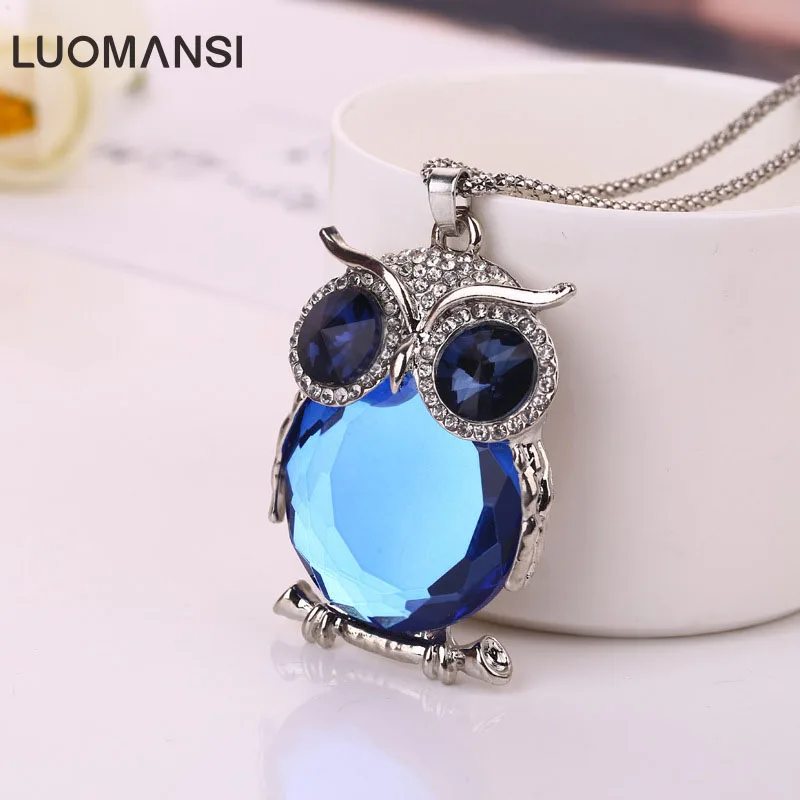 

Owl Female Crystal female long necklace Cat Eye Stone Necklace For Women Fashion Autumn And Winter Women's Accessories Wholesale