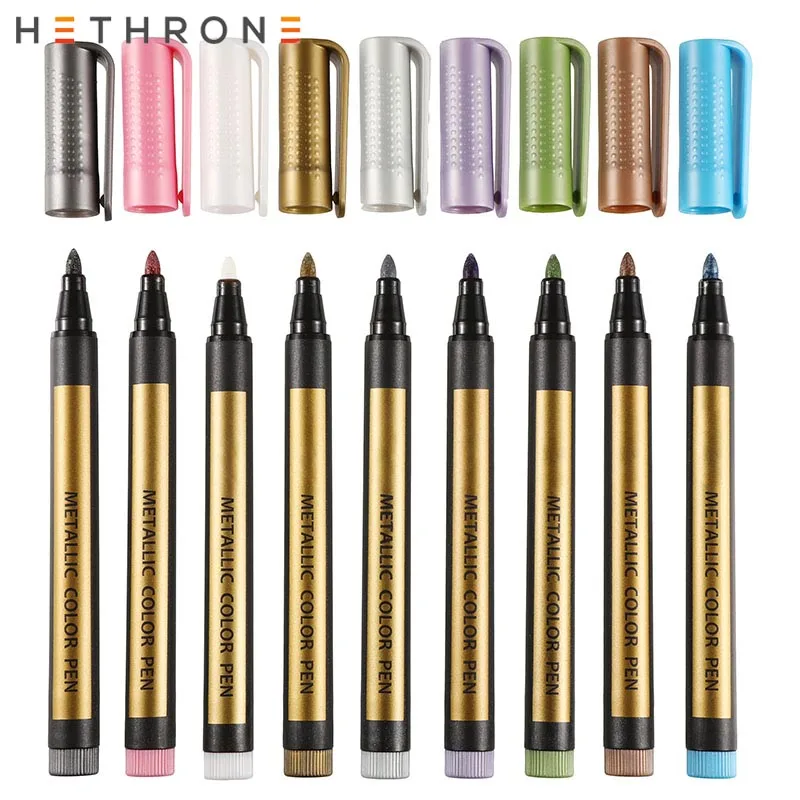 Hethrone 10 шт. металлические маркерные ручки художественная кисть ручка для офиса