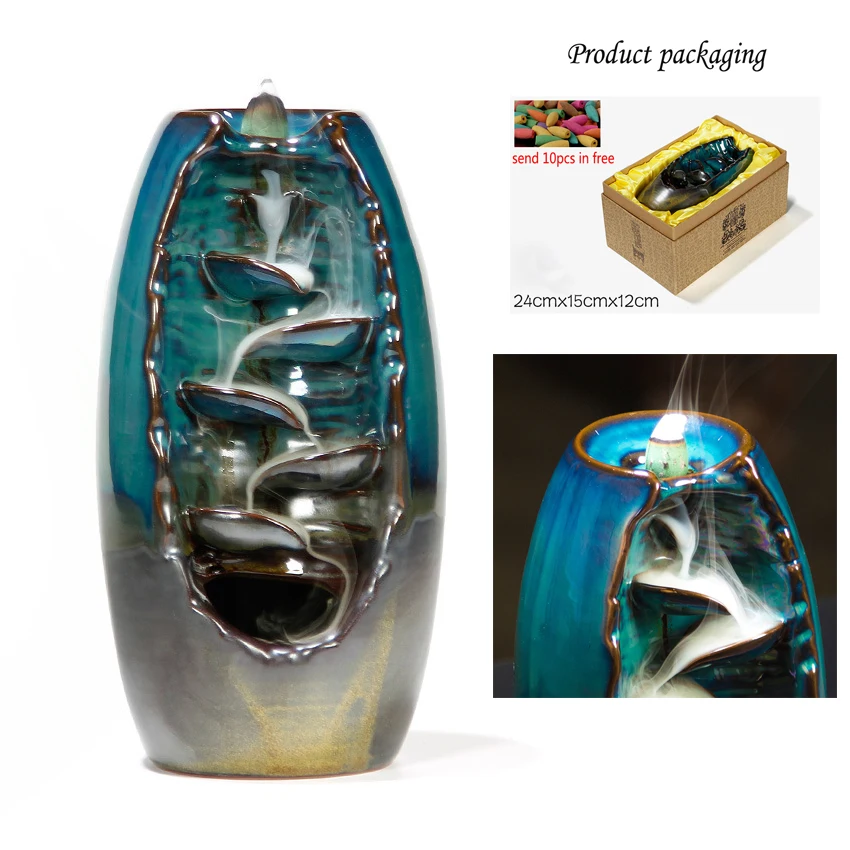 

Mountain River Handicraft Incense Holder Ceramic Aromatherapy Crafts Incense Ddiffuser Home Office Backflow Incense Burner