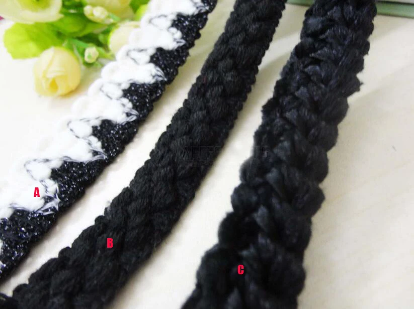3 yard 1.5-2cm black colorful coat jacket edging braid tapes lace trim ribbon M70C3 free ship