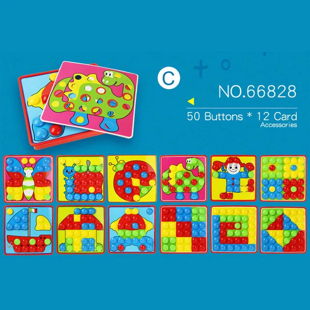 5 типов 3D Пазлы игрушки креативная мозаика гриб набор для ногтей композитная картина Пазлы джигпилы Развивающие игрушки для детей - Цвет: C