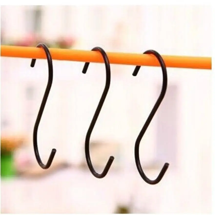 

3PC Stainless Steel S Hooks Strong Hanging SHook For Kitchen Bedroom Office Hanger Home Key Holder Home Wall Adhesive Pqw0720
