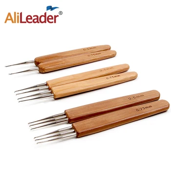 

Alileade Bamboo Crochet Hair Needle For Dreadlock Wig Best Wig Making Tools For Hair Extension Micro Hook Needle 1/2/3 Hooks
