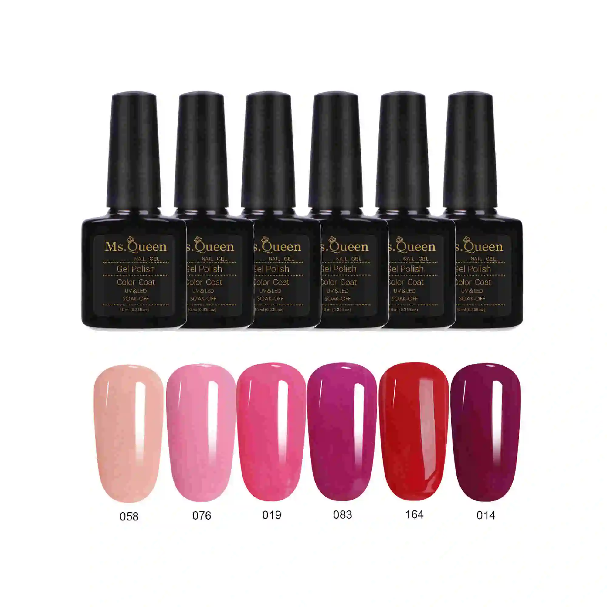 

6 bottles x10ML Ms Queen Polish For French Manicure Arigel Spider For Nails Gel Varnish Chameleon Gel Paste #B759