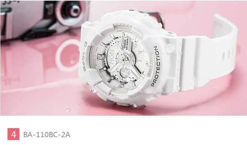 Casio брендовые высококачественные спортивные женские часы baby-g серии, спортивные водонепроницаемые женские часы на открытом воздухе с синим резиновым ремешком BA-110BC-2A