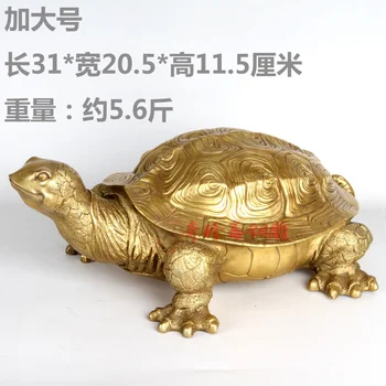 

home town House Protection # Money Drawing divine godly Turtle FENG SHUI Brass statue-- large # efficacious Talisman