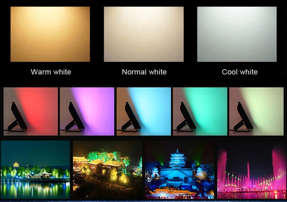 Mudando a Cor Escurecido ao ar Festa à Prova Luz de Inundação Exterior Pode Ser Livre Lâmpada Controle Remoto Holofote Ip65 Luzes Dwaterproof Água Rgb Led Luz 12 cor luz exterior pode ser escurecido ao