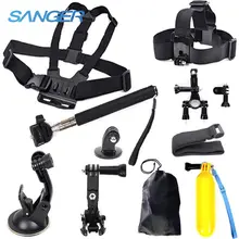 SANGER for Gopro Accessories AEE Head Chest Mount Floating Monopod for Xiaomi Yi Action Camera Go Pro Hero 5 4 3+ SJCAM sj4000