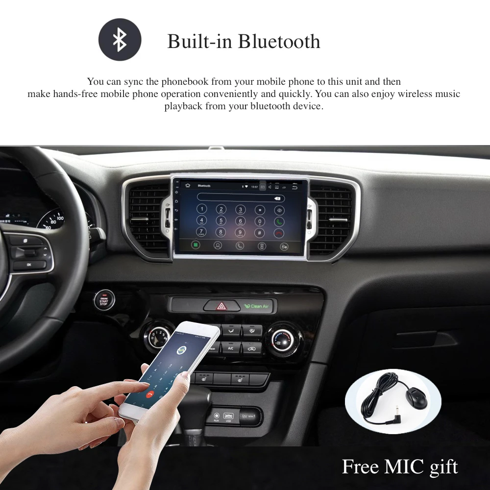 Excellent Android 7.1 Car DVD for KIA Sportage 2015 2016 with Radio GPS Navigation Car Stereo Multimedia Player Quad Core 16G 1 din 9 inch 3