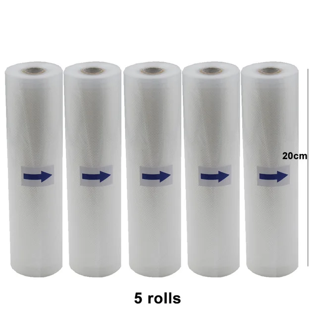 

5 Rolls/Lot Vacuum bag Storage Bags for Sealer Vacuum Packer Packing 20cm*500cm