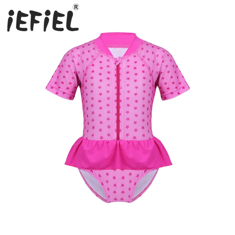 New Arrival Infant Baby Girls Short Sleeves Stars Printed Zippered