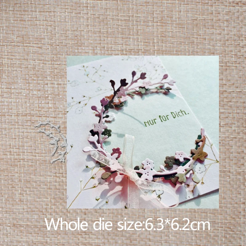 

6.2*6.3cm flower branch new Metal Cutting Dies for card DIY Scrapbooking stencil Paper Craft Album template Dies