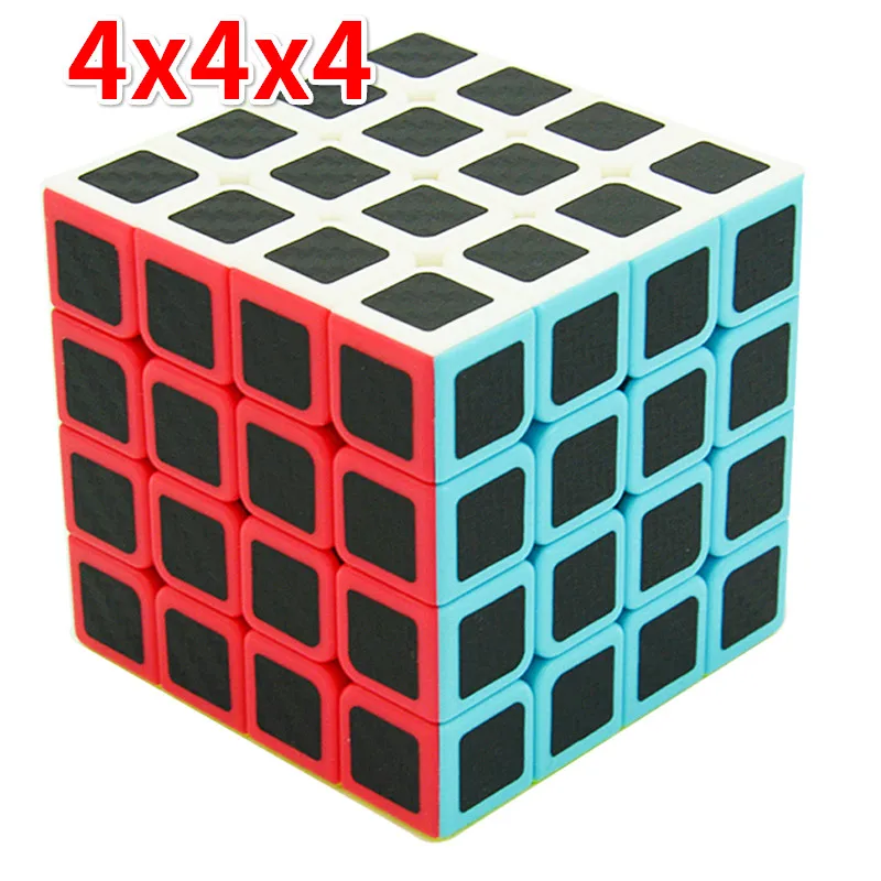 Кубик из углеродного волокна, Магический кубик, скорость 2x2 3x3 4x4 5x5, пирамиды 223, 233, SQ1, перекос, головоломка, рисовый пельмень, Cubo Magico, игрушки для детей - Цвет: 4x4