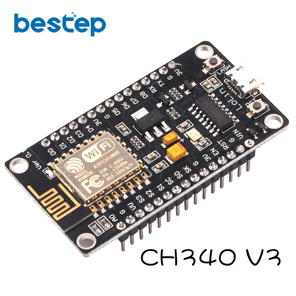 

Wireless Module NodeMcu V3 CH340 Lua WIFI Internet of Things Development Board ESP8266 with PCB Antenna and USB Port for Arduino