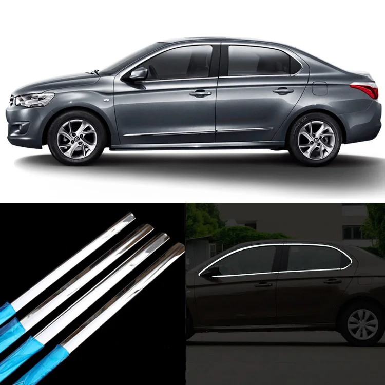 

10pcs Stainless Steel Door Window Frame Sill Molding Trim For Citroen Elysee