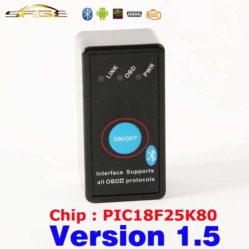 Prix pour V1.5 Bluetooth ON/Off MINI ELM327 OBD2/OBDII ELM 327 Version 1.5 Auto Diagnostic Scanner Outil Prix pour V1.5 Bluetooth ON/Off MINI ELM327 OBD2/OBDII ELM 327 Version 1.5 Auto Diagnostic Scanner Outil