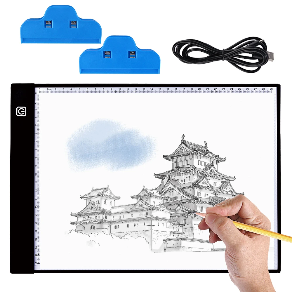 

A4 Light Box LED Tracing Light Pad Stepless Dimming Drawing Tablet Eye-protection Pad for Diamond Embroidered Cross Stitch