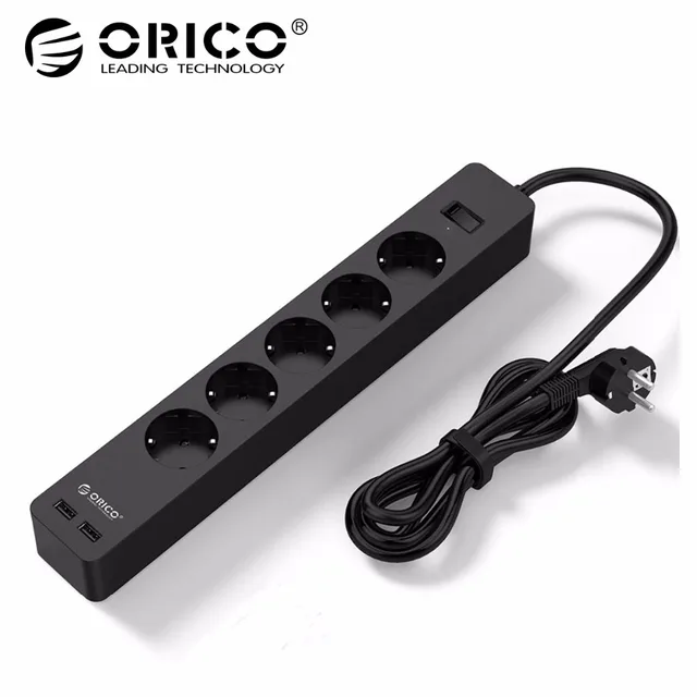 ORICO 3/5 AC + 2 USB мощность полосы электронная розетка офис стабилизатор напряжения ЕС Plug hargers расширение умная розетка черный/белый
