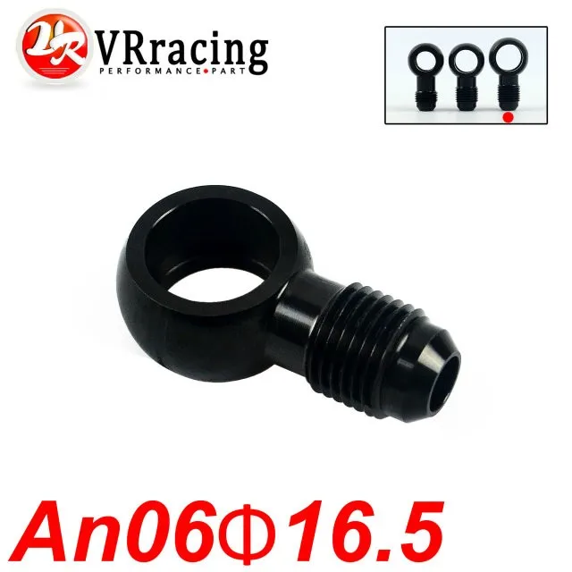 

VR RACING - Aluminum banjo adaptor Bolt AN6 AN-6 -6 an to 16.5mm brake fitting Black VR-SL776-06-16