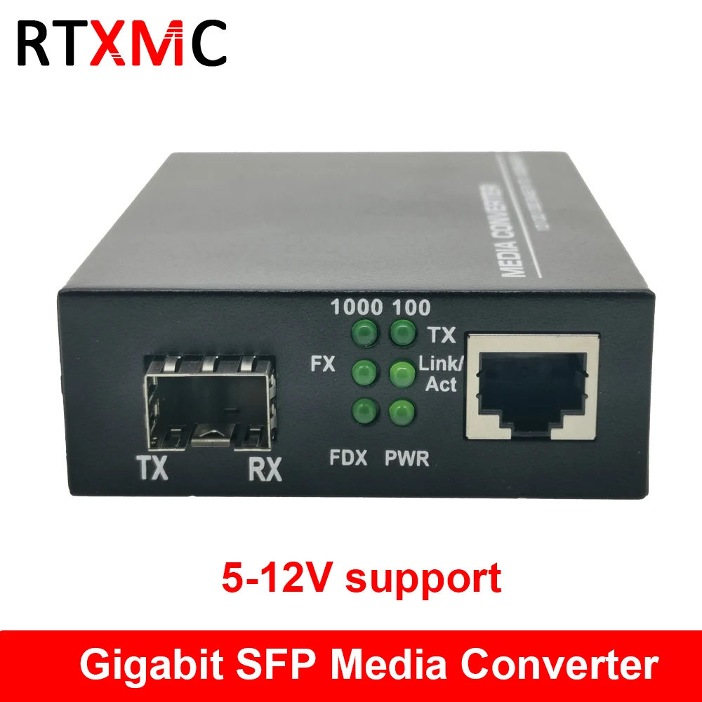 SFP Fiber to RJ45 Gigabit Media Converter SFP 10/100/1000M