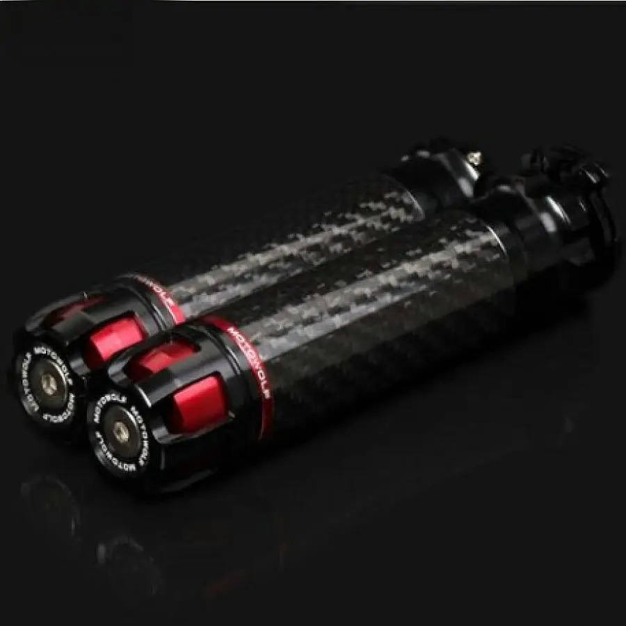 CNC Motorcycle Handlebar Grips Aluminium Alloy Handlebar Carbon Fiber Handle Bar Grips Anti Slip For 22mm 7/8 comfortable anti slip aluminum alloy motorcycle handle grips blue black silver 2 pcs