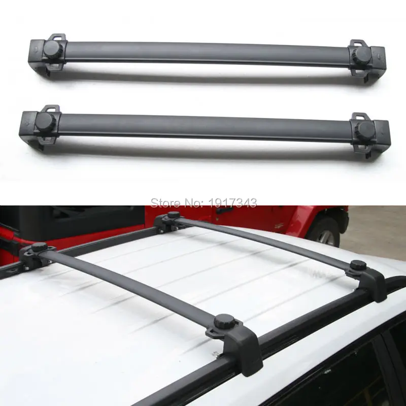 2Pcs Black Roof Rack Cross Bars For Jeep Compass 2017+ Car Cross Bar
