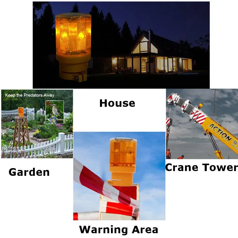 

Hot 2Pcs Car Solar Power LED Strobe Warning Light Security Flashing Flicker Beacon Road Lamp XJS789