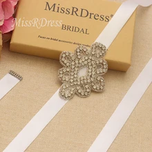 MissRDress ручная вышивка стразами свадебный пояс серебряные стразы пояс невесты пятнистый хрустальный свадебный пояс для свадебных аксессуаров JK985