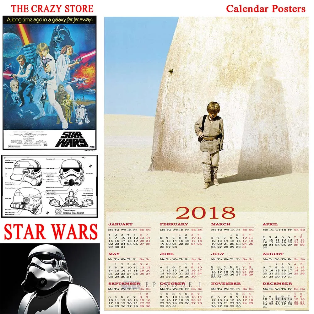 2018 Calendar Vintage : Star wars calendar poster vintage retro movie antique 2018 Calendar Vintage : Star wars calendar poster vintage retro movie antique