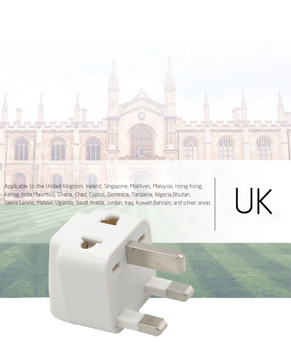 Hot-Sale Universal EU US AU to UK 3 Pin AC Power Socket Plug Travel Charger Adapter Converter 2 Device Charging (6)
