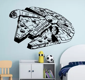 

MILLENIUM FALCON STAR WARS vinyl wall art decal movie black poster sticker bedroom decor Kids Children Room Wall Sticker