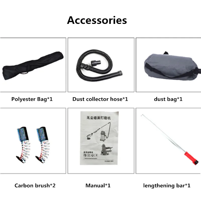 

Handheld Drywall Sander with LED Light No Dust Electric Wall Lime Sander Grinding Machine Power With dust collection function