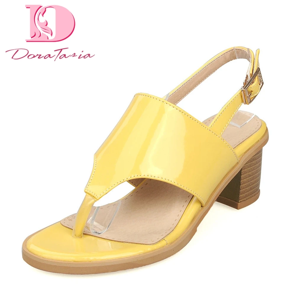 

Fashion Large Size 33-43 Lady Square Heels Women Shoes Woman Casual Office Lady Leisure Summer Sandals 2019 Shoes Flip Flops