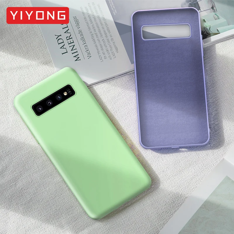 

YIYONG Cover For Samsung Galaxy S10 S9 S8 Plus Case Slim TPU Soft Coque For Samsung S10E S10 E Liquid Silicone Back Cover Case