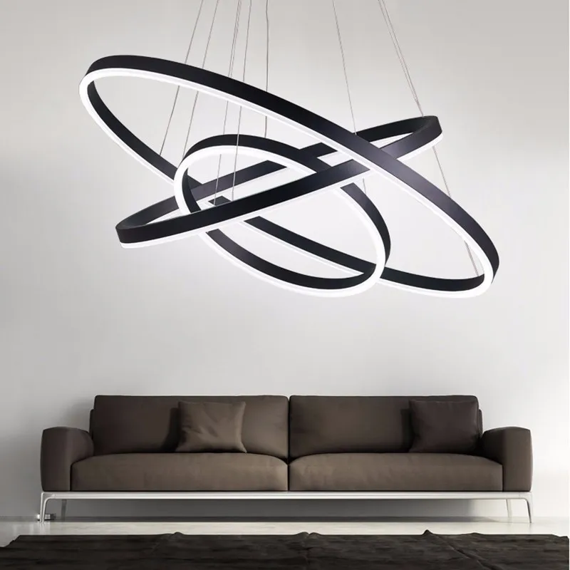 Белый/черный led открытый подвесные светильники для столовой спальня hanglamp