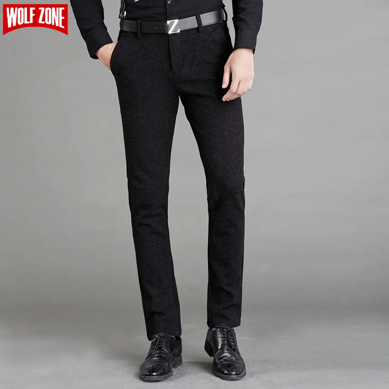 New Arrival Pants Men Winter Black Business Casual Trousers Brand