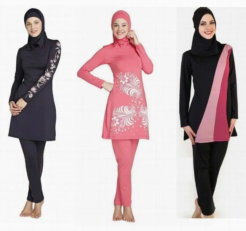 

Hijab Islamic Swimsuit Modest Girls Muslim Swimwear Arabic Women Plus Size Clothing Full Cover 3pcs Bathing Suit Size S-4XL