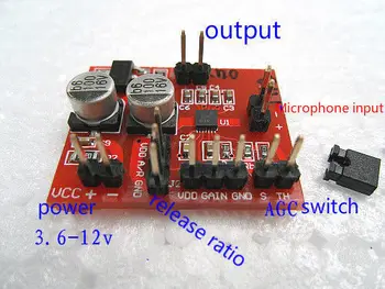 

MAX9814 electret microphone amplifier board with AGC Function free