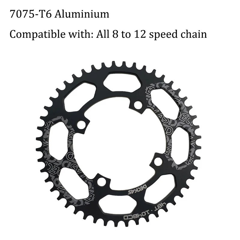 DECKAS MTB Chainring 104BCD горный шоссейный велосипед узкая широкая односкоростная велосипедная цепь черная/красная 40 T-52 T Chainwheel