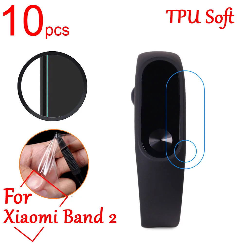 

10pcs Ultra Clear TPU Soft LCD Full Screen Protector Film cover For Xiaomi Mi Band 2 3 Band2 Band3 SmartWatch Protective Film