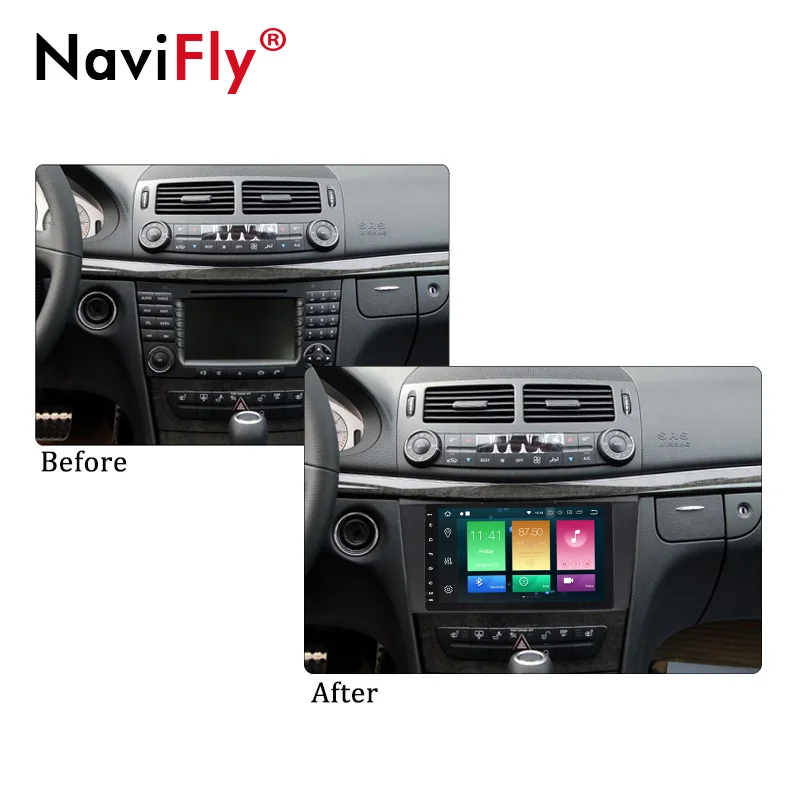 Clearance NaviFly 8" Android 8.0 4G RAM Car multimedia Player radio GPS navigation for Mercedes/Benz/E-Class/W211/E200/E220/E300/E350 5