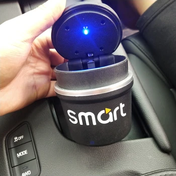 

Car Ashtray with LED Blue Light Cigarette Cigar Ash Tray Container Smoke Ash Holder For smart 453 fortwo smart forfour 451