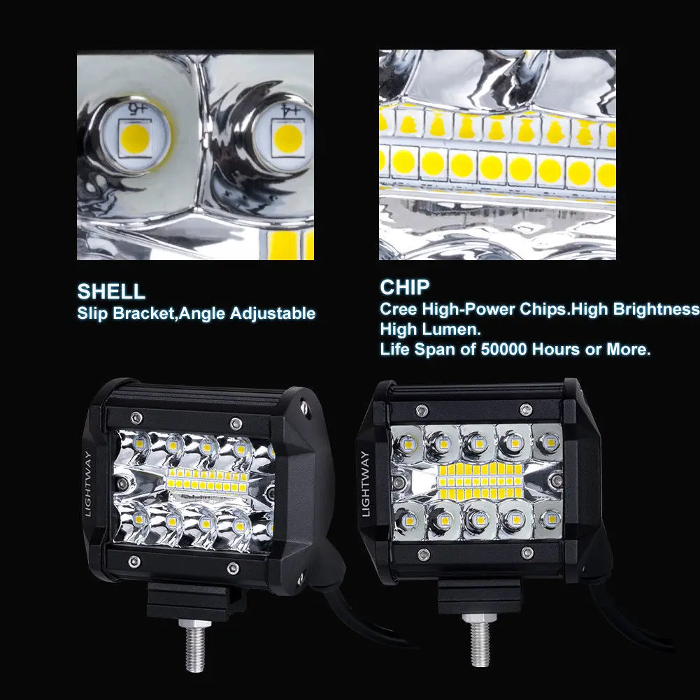 

4PCS 4 inch LED Spot Flood Work Lights Bars Off Road Driving light Fog Lamps daytime running light new