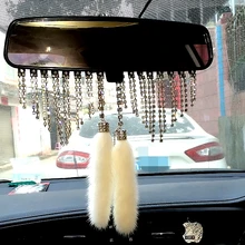 Роскошный автомобиль изысканный Diamante Корона Подвеска плюшевые украшения зеркало заднего вида украшением Авто меблировки аксессуары